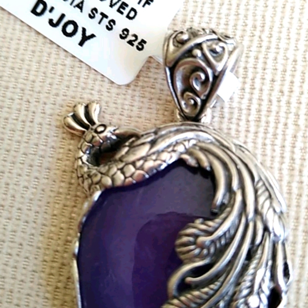 BALI LEGACY PURPLE JADE AND PEACOCK PENDENT - Picture 7 of 7